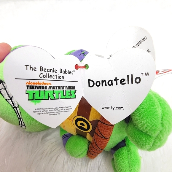 Ty Beanie Baby Plush Teenage Mutant Ninja Turtle TMNT Donatello Purple Turtle - Picture 9 of 16